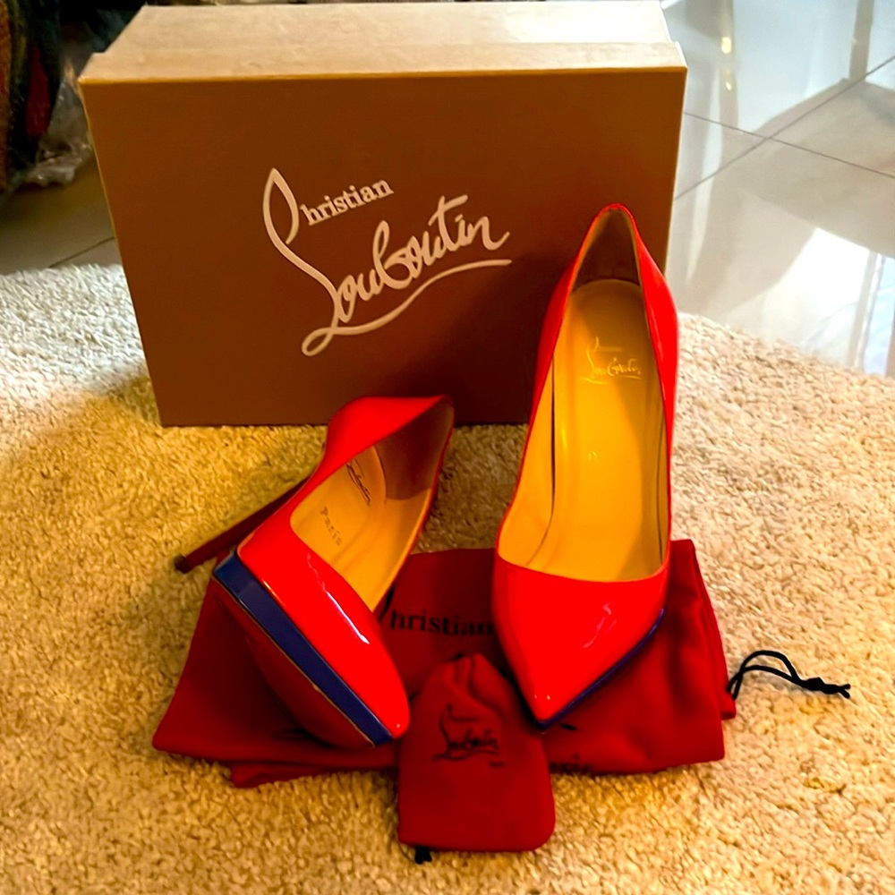 Christian Louboutin Pigalle Plato 120 Patent Calf Version Poppy Size 38